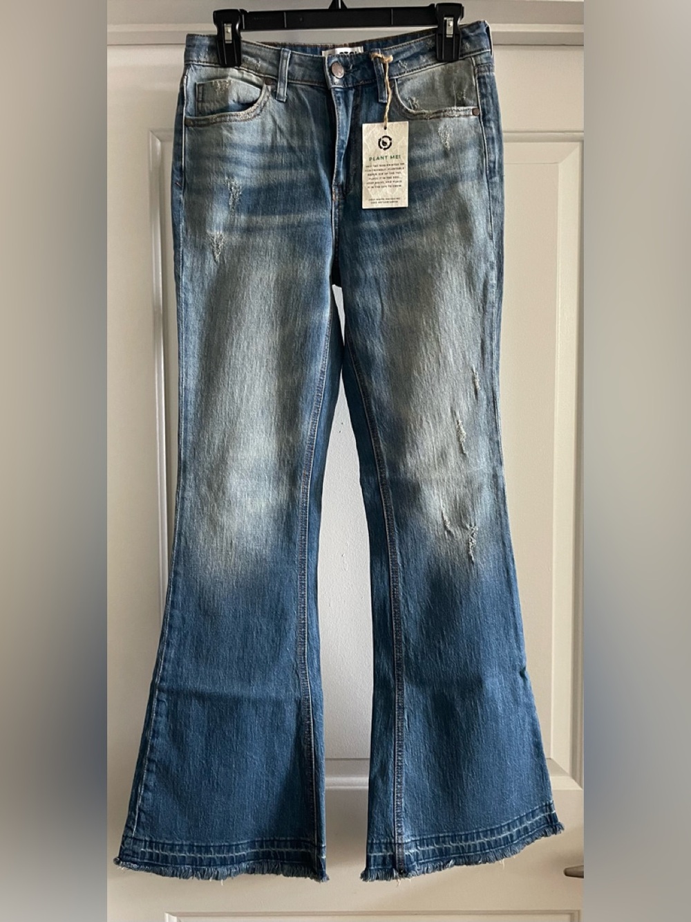 PTCL distressed slim flare jeans